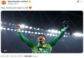 A screenshot of a tweet sharing a wallpaper of soccer player Altay Bayindir. The tweet reads, "tap, hold and load in 4k."