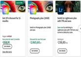 Special Offer Get 25% discount for 12- months Photography plan (20GB) Switch to Photography plan (20GB) and save. Lr Switch to Lightroom plan with 1TB and save. Save now by switching to Lightroom plan with 1TB from your current ₺2.865,60/yr plan. Regular $478,80 Your price for next 12 months €358,91 Get details View offer terms Discount for your first year €2.865,60/yr Get details Starting at €238,80/mo Get details