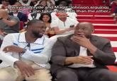 A meme showing Dwayne Wade and Magic Johnson laughing together. The caption reads, "Dwayne Wayde and Magic Johnson arguing over who's son takes more dih than the other."