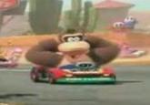 A screenshot of Donkey Kong as he appears in what is believed to be Mario Kart 9. Donkey Kong has been redesigned to closer resemble his appearance in the Super Mario Bros. Movie.