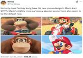Rimea @The_Rimea ... Not only does Donkey Kong have his new movie design in Mario Kart 9(???), Mario's slightly more cartoon-y Wonder proportions also seem to be the default now. 8:18 AM Jan 16, 2025 694.6K Views