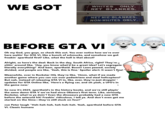WE GOT WHITES ONLY. NET BLANKES. NET NIE-BLANKES. NON-WHITES ONLY. BEFORE GTA VI Oh my God, you guys, so check this out. You ever notice how we're over here waitin' for GTA VI, like a bunch of schmucks, and somehow we got freakin' apartheid first? Like, what the hell is that about? Alright, so here's the deal: Back in the day, South Africa, right? They're e sittin' around like, 'Hey, you know what'd be a great idea? Let's segregate literally everything!' And bam, apartheid. Boom! Laws passed, society divided, and people are like, 'Yeah, this is fine.' Spoiler alert: It wasn't fine! !r Meanwhile, over in Rockstar HQ, they're like, 'Hmm, what if we made another game where you can run over pedestrians and steal helicopters?' But nah, instead of releasing GTA VI in, like, ever, they're just droppin' updates for GTA Online like, 'Here's a flying car, and oh yeah, a UFO's in the game now. . So now it's 2025, apartheid's in the history books, and we're still playin' the same damn GTA V we've had since Obama's first term. Like, seriously, Rockstar, what're ya doin'? Even the dinosaurs probably had a new GTA before the asteroid hit! Freakin' ridiculous, I tell ya. And don't even get me started on the Sims—they're still stuck on four!" cue Peter laugh "Heh-heh-heh, heh-heh-heh. Yeah, apartheid before GTA VI. Classic humans
