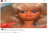 A quote-repost to a tweet reading, "sorry, but I’m wearing black to see Barbie." The reporter shares a meme of a Barbie with a disgusted look on her face.
