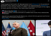 OpenAI ties with secret services Edward Snowden @Snowden They've gone full mask-off: do not ever trust @OpenAl or its products (ChatGPT etc). There is only one reason for appointing an @NSAGov Director to your board. This is a willful, calculated betrayal of the rights of every person on Earth. You have been warned. Mario Nawfal @MarioNawfal⚫ Jun 13, 2024 BREAKING: OPENAI APPOINTS FORMER NSA HEAD PAUL NAKASONE TO BOARD OpenAl has appointed Paul M. Nakasone, retired US Army general and former NSA head, to its board of directors. ... Show more
