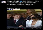 න Tour Golf PGA... · 5m Zuckerberg: "Facebook doesn't creep on you." Facebook: 1719 277 ılı 8.7K