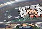 January 20th, 2025 tweet by @C_Swiirl Naruto-themed redraw of a frame from the "Drive-Thru Goonicide" video.