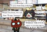 A piece of Night In The Woods fan art. The art is based on the "potato Jeremys" meme.