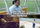 WAITING ON THOSE CHEAP GROCERIES I WAS PROMISED