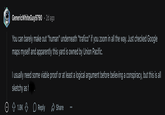Generic WhiteGuy9790 2d ago • You can barely make out "human" underneath "trafico" if you zoom in all the way. Just checked Google maps myself and apparently this yard is owned by Union Pacific. I usually need some viable proof or at least a logical argument before believing a conspiracy, but this is all sketchy as f Ө 1.8K ☐ Reply Share
