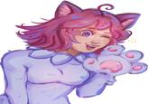 A piece of fan art depicting NekoChan. The art is drawn by @lesbianjayvik.