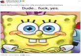 A post by Fallenchungus sharing the SpongeBob "f yes" meme. The post reads, "this is the funniest image ever  why would you use this anywhere."