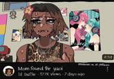 A redraw of a YouTube video titled "mom found the yaoi." The redraw depicts the YouTuber as Tulpar from Mouthwashing.