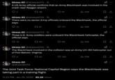 International Security Correspondent covering the Pentagon Indrees Ali posted a series of tweets about the crash, including one that read, "The Joint Task Force-National Capitol Region says the BlackHawk was taking part in a training flight."