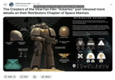 July 24th, 2019 Reddit post on /r/40kLore Discussion on /r/Warhammer40k about the original "Retributors" chapter of the Space Marines, which was later integrated by _Warhammer_ creators into the game's cannon.