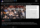 @ChrisBarnardDL quote tweets CJ Pearson. Pearson is the co-chair of the Republican National Committee Youth Advisory Council and a Black influencer who co-hosted the event and accused the writer of the story of distorting the racial makeup at the party, saying that he and other non-white attendees were cropped out of the cover photo purposefully.