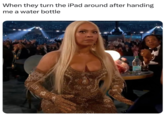 Early notable meme featuring "Beyoncé's":https://knowyourmeme.com/memes/people/beyonce startled and surprised reaction to winning Best Country Album for _Cowboy Carter_ at the 2025 "Grammys":https://knowyourmeme.com/search?context=entries&sort=relevance&q=grammy. Many Beyoncé fans began sharing the video and its "GIF":https://knowyourmeme.com/memes/cultures/gif form as a reaction meme in early February 2025, comparing it to memes like "Elizabeth Debicki Standing Up":https://knowyourmeme.com/memes/elizabeth-debicki-standing-up and "Even She Was Weirded Tf Out":https://knowyourmeme.com/memes/pinkpantheress-turning-around-even-she-was-weirded-tf-out.