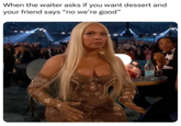 Early notable meme featuring "Beyoncé's":https://knowyourmeme.com/memes/people/beyonce startled and surprised reaction to winning Best Country Album for _Cowboy Carter_ at the 2025 "Grammys":https://knowyourmeme.com/search?context=entries&sort=relevance&q=grammy. Many Beyoncé fans began sharing the video and its "GIF":https://knowyourmeme.com/memes/cultures/gif form as a reaction meme in early February 2025, comparing it to memes like "Elizabeth Debicki Standing Up":https://knowyourmeme.com/memes/elizabeth-debicki-standing-up and "Even She Was Weirded Tf Out":https://knowyourmeme.com/memes/pinkpantheress-turning-around-even-she-was-weirded-tf-out.