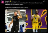 Dexerto @Dexerto ⚫ 21h The Dallas Mavericks have traded Top 500 Overwatch 2 player Luka Doncic to the Los Angeles Lakers The Mavericks got Anthony Davis in return MAVERICHS ETRAL LAKERS 3 ...