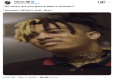 A "meme":https://knowyourmeme.com/memes/memes about mocking late "rapper":https://knowyourmeme.com/memes/cultures/rap-hip-hop "XXXTentacion":https://knowyourmeme.com/memes/people/xxxtentacion for saying, "What's that? What's a father?" by turning his quote into a "snowclone":https://knowyourmeme.com/memes/snowclone, with the interviewer instead asking about showers.