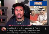Satirical LowTierGod thumbnail by troll YouTube channel LowTierBalrog.