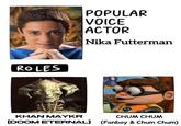 Nika Futterman version of the Popular Voice Actor Man / Roles meme.