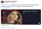 A hacked "tweet":https://knowyourmeme.com/memes/sites/twitter-x from "Melania Trump":https://knowyourmeme.com/memes/people/melania-trump linking to a "meme coin":https://knowyourmeme.com/memes/meme-coins on "Pump.fun":https://knowyourmeme.com/memes/sites/pumpfun.