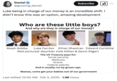 A "tweet":https://knowyourmeme.com/memes/sites/twitter-x about Luke Farritor "being in charge of our money" referencing the "Who are these little boys?"  about the "Gen Z":https://knowyourmeme.com/memes/cultures/generation-z-gen-z-zoomers employees at "DOGE":https://knowyourmeme.com/memes/subcultures/department-of-government-efficiency-doge hired by "Elon Musk":https://knowyourmeme.com/memes/people/elon-musk.