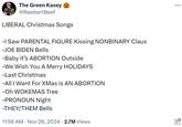 Christmas songs version of the Libral Scool Be Like meme.