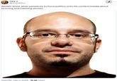 A meme reading, "damien leone when people try to force politics onto his content/media about torturing and maiming women." The meme uses an image of David Cross to represent Damien Leone.