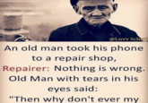 The earliest known cropped, ironic version of the "Old Man Took His Phone To A Repair Shop" shop, leaving the punchline as, "then why don't ever my." The image came to be used as a template for a series of "exploitable":https://knowyourmeme.com/memes/exploitables "Comedy Cemetery":https://knowyourmeme.com/memes/sites/comedy-cemetery type memes after 2020.