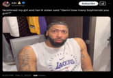 A "reaction meme":https://knowyourmeme.com/memes/reaction-images featuring NBA star Anthony Davis grew popular after the Lakers' Anthony Davis was traded for "Luka Doncic":https://knowyourmeme.com/memes/events/luka-doncic-trade in the "NBA":https://knowyourmeme.com/search?q=nba in February 2025. The meme is used to joke about someone receiving bad news in an inconvenient or jarring manner.