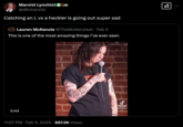 "Natalie Cuomo's Crowdwork Crashout" clip was universally criticized by viewers on X, who called her response a "crashout":https://knowyourmeme.com/memes/crashout-crash-out, and criticized the comedian's inability to crush off an awkward heckler interaction. The "viral video":https://knowyourmeme.com/memes/viral-videos shows comedian Natalie Cuomo shouting down a heckler at a comedy show she was performing at. After the heckler says, "I can roast you too," Natalie Cuomo pauses her set to berate him, telling him "it is such a hard time in this world right now," "you're putting negative energy out there," and "it's the last show of my weekend," while repeatedly saying "look me in the eye."