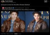 In late January 2025, "a number of offensive tweets":https://knowyourmeme.com/memes/events/karla-sofia-gascon-offensive-tweets from Spanish actress Karla Sofía Gascón Twitter account began making the rounds online, one of which called the 2021 Oscars a "festival afrokoreano" or "Afro-Korean Festival." In the days following Gascón's tweets, internet users began posting lighthearted jokes about what such a festival could look like.