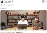 tyler hogge @thogge "This is my quant" ☑ -@sama cocoood 10:36 PM ⚫ Dec 20, 2024 · 426.9K Views