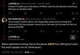 An updated screenshot of a memorable tweet posted by a "Wilbur Soot":https://knowyourmeme.com/memes/events/wilbur-soot-shelby-shubble-abuse-allegations fan after his ex-girlfriend "Shelby Shubble":https://knowyourmeme.com/memes/events/wilbur-soot-shelby-shubble-abuse-allegations accused him of repeatedly crossing her boundaries and "biting":https://knowyourmeme.com/memes/girlfriend-bite her without her consent. The tweet reads, "Wilbur admitted to biting, Not to the abuse,🫶🫶 Plus, Bitting isn't even the worst people can do. (Holocaust.) and much worse." The post was widely mocked after it was posted in late February 2024, with internet users treating it as a "phrasal template":https://knowyourmeme.com/memes/snowclone for jokes into the year 2025.
