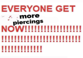 Meme inspired by the "EVERYONE GET FATTER NOW!!!!" "exploitable":https://knowyourmeme.com/memes/exploitables and "phrasal template":https://knowyourmeme.com/memes/snowclone. The image features slightly pixellated, red, all-caps text set against a white background, and it is often edited with variations of the phrase "EVERYONE GET X NOW!!!!" 