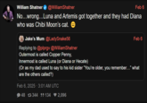 Chibi Moon’s Cat William Shatner @William Shatner Feb 6 No...wrong...Luna and Artemis got together and they had Diana who was Chibi Moon's cat. Jake's Mum @LadySnake56 Replying to @plprgv @William Shatner Outermost is called Copper Penny, Innermost is called Luna (or Diana or Hecate) Feb 6 (Or as my dad used to say to his kid sister “You're older, you remember..." what are the others called?) Feb 6, 2025 - 3:01 AM UTC ❤48 344 55 134 ♥2,096