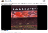 Tweet reacting to a video of Taylor Swift getting booed at the 2025 Super Bowl LIX, where her then-boyfriend "Travis Kelce's":https://knowyourmeme.com/memes/events/taylor-swift-and-travis-kelces-relationship team the Kansas City Chiefs lost to the Philadelphia Eagles. The video shows Taylor Swift being projected onto the stadium's Jumbotron, causing Eagles fans or disgruntled Chiefs fans to boo the pop star. Taylor Swift looks sideways at the Jumbotron camera before laughing and appearing to say "What's going on."