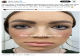 chris evans @notcapnamerica Follow ✓ Oh my God, this lady dragged Republican women for their make up style on TikTok like a month or two ago, and they have been crashing out in her comments ever since. She has them triggered beyond belief. Clown Café Barista Markey X @morewingspls Feb 6 Republican makeup 12:39 PM Feb 7, 2025 11.9M Views