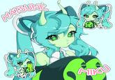 A green alien-inspired "Glorpi" Miku drawn by X user @rubybot01, inspired by a reference sheet posted by @dyarikku. The image imagines the vocaloid Hatsune Miku as a green alien.