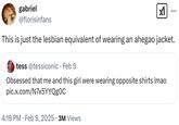 A user compares the "Kill Yourself Lesbians Kissing shirt to the infamous "Ahegao Hoodie":https://knowyourmeme.com/memes/ahegao-hoodie.