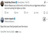 The first tweet exchange between Soulja Boy and Marlon Wayans. Marlon calls Soulja the "c**n that jumped over the moon."