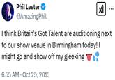 Phil Lester threatens to gleek on Britain's Got Talent