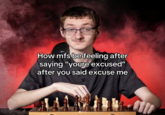 An "image macro":https://knowyourmeme.com/memes/image-macros meme featuring the "Smirking Chess Guy." The image originally comes from a senior photo shoot featuring a high school senior named Konner Nearhood, photographed by the professional yearbook photo agency @_pixel_house_.