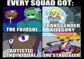 Every Squad Got: EVERY SQUAD GOT: TRANSGENDER THE FUJOSHI ALLEGORY U AUTISTIC INDIVIDUAL THE STRUGGLER