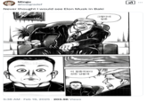 A "tweet":https://knowyourmeme.com/memes/sites/twitter-x about the new "_Baki_":https://knowyourmeme.com/memes/subcultures/baki-the-grappler chapter with "Elon Musk":https://knowyourmeme.com/memes/people/elon-musk and "Donald Trump":https://knowyourmeme.com/memes/people/donald-trump.