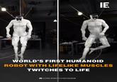IE WORLD'S FIRST HUMANOID ROBOT WITH LIFELIKE MUSCLES TWITCHES TO LIFE O CLONE ROBOTICS/INSTAGRAM