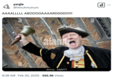A "British":https://knowyourmeme.com/memes/british-people-briish sailor shouting, "All aboard!" in the "Twitter / X":https://knowyourmeme.com/memes/sites/twitter-x replies of an HMS _Undaunted_ "spam":https://knowyourmeme.com/memes/spam-spammed post.