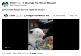 A "quote tweet":https://knowyourmeme.com/memes/quote-retweets-qrts from "Twitter / X":https://knowyourmeme.com/memes/sites/twitter-x user @ChiefofIsaac who posted a "video":https://knowyourmeme.com/memes/viral-videos of a possum eating Fruit Loops and was "spammed":https://knowyourmeme.com/memes/spam-spammed with the photo of the HMS _Undaunted_ ship.