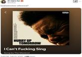 A meme sharing The Weeknd's song "I Can't F***ing Sing." The post reads, "Beabadoobee reference?"
